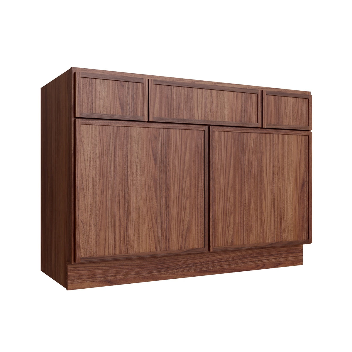 Studio Walnut vanity sink base, 42" W x 34.5" H x 21" D, ViaWood Cabinets item VSB42