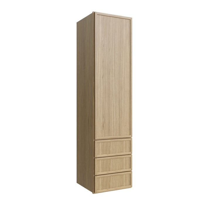 Studio Oak wall tower with three drawers, 15" W x 48" H x 15" D, ViaWood Cabinets item DWR1548