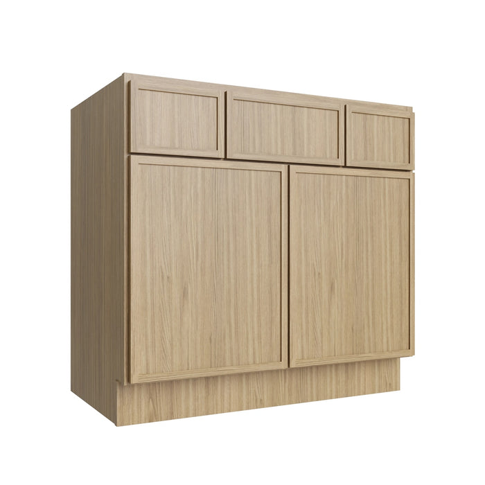 Studio Oak vanity sink base, 36" W x 34.5" H x 21" D, ViaWood Cabinets item VSB36