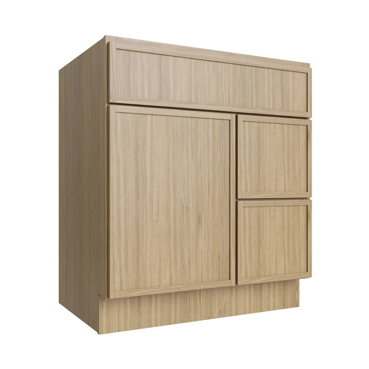 Studio Oak vanity sink base - right configuration, 30" W x 34.5" H x 21" D, ViaWood Cabinets item VSBDR30