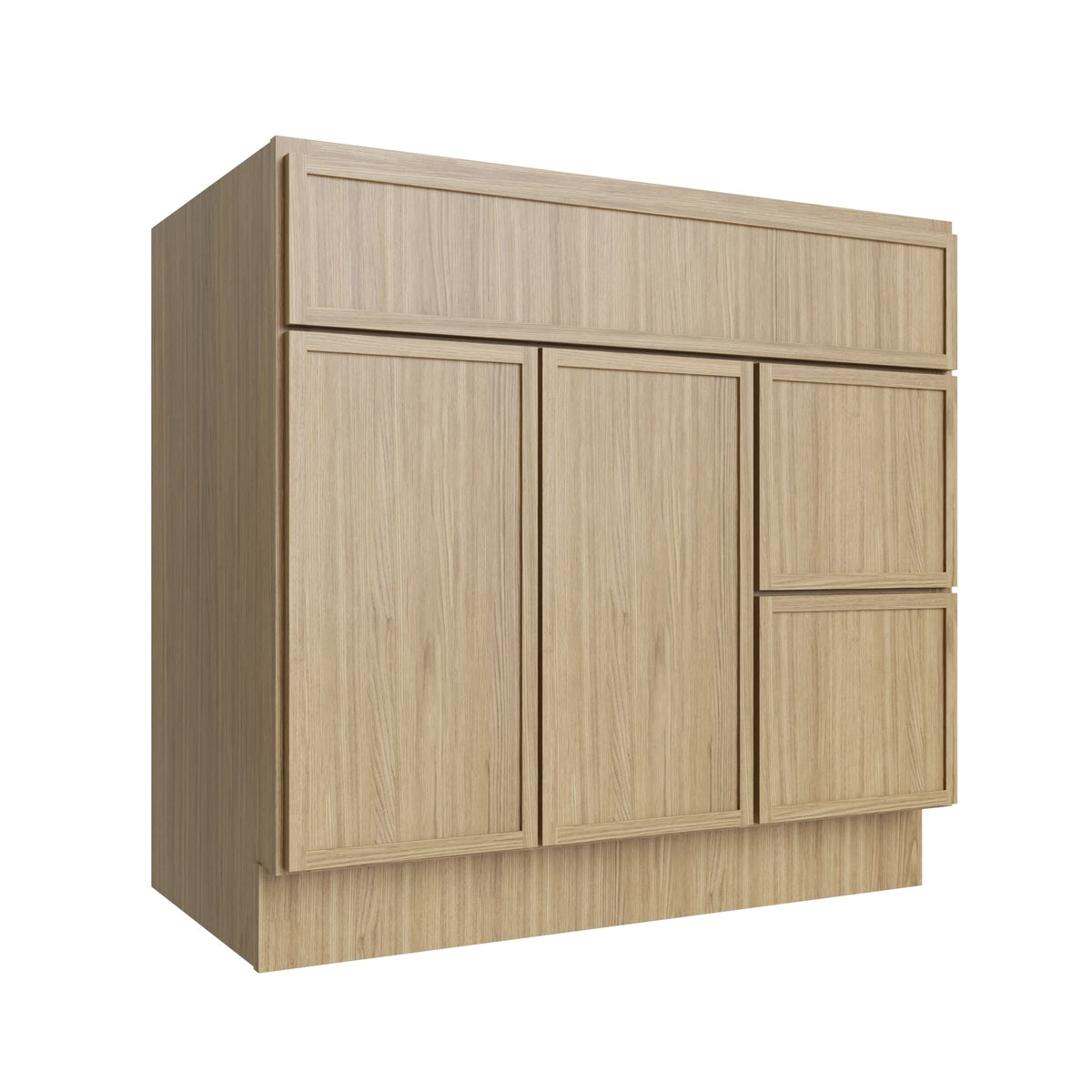 Studio Oak vanity sink base - right configuration, 36" W x 34.5" H x 21" D, ViaWood Cabinets item VSBDR36