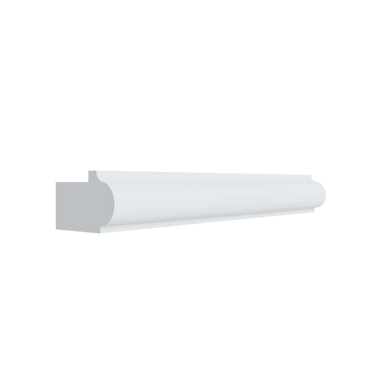 Studio White bottom edge molding, 96" W x 0.75" H x 1.125" D, ViaWood Cabinets item BEM8