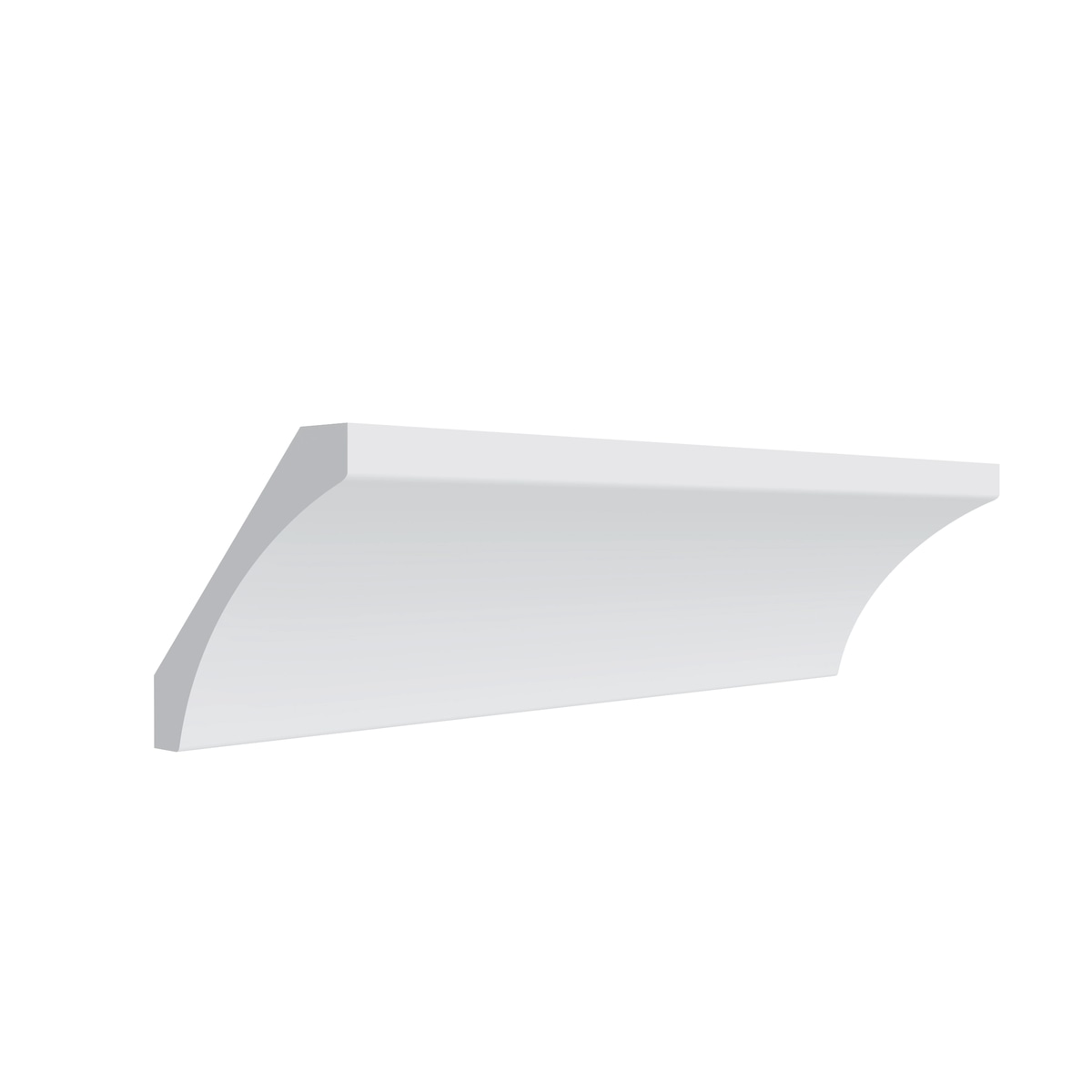 Studio White cove crown molding, 96" W x 4.25" H x 2.75" D, ViaWood Cabinets item COM8