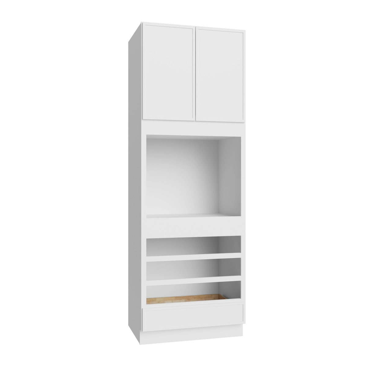 Studio White oven cabinet, 33" W x 96" H x 24" D, ViaWood Cabinets item OC3396