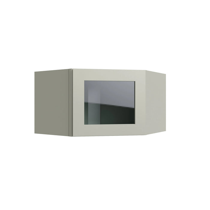 Shaker Sage corner wall cabinet with glass, 27" W x 15" H x 15" D, ViaWood Cabinets item CWS2715