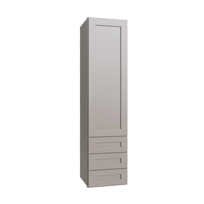 Shaker Dune wall tower with three drawers, 15" W x 60" H x 15" D, ViaWood Cabinets item DWR1560