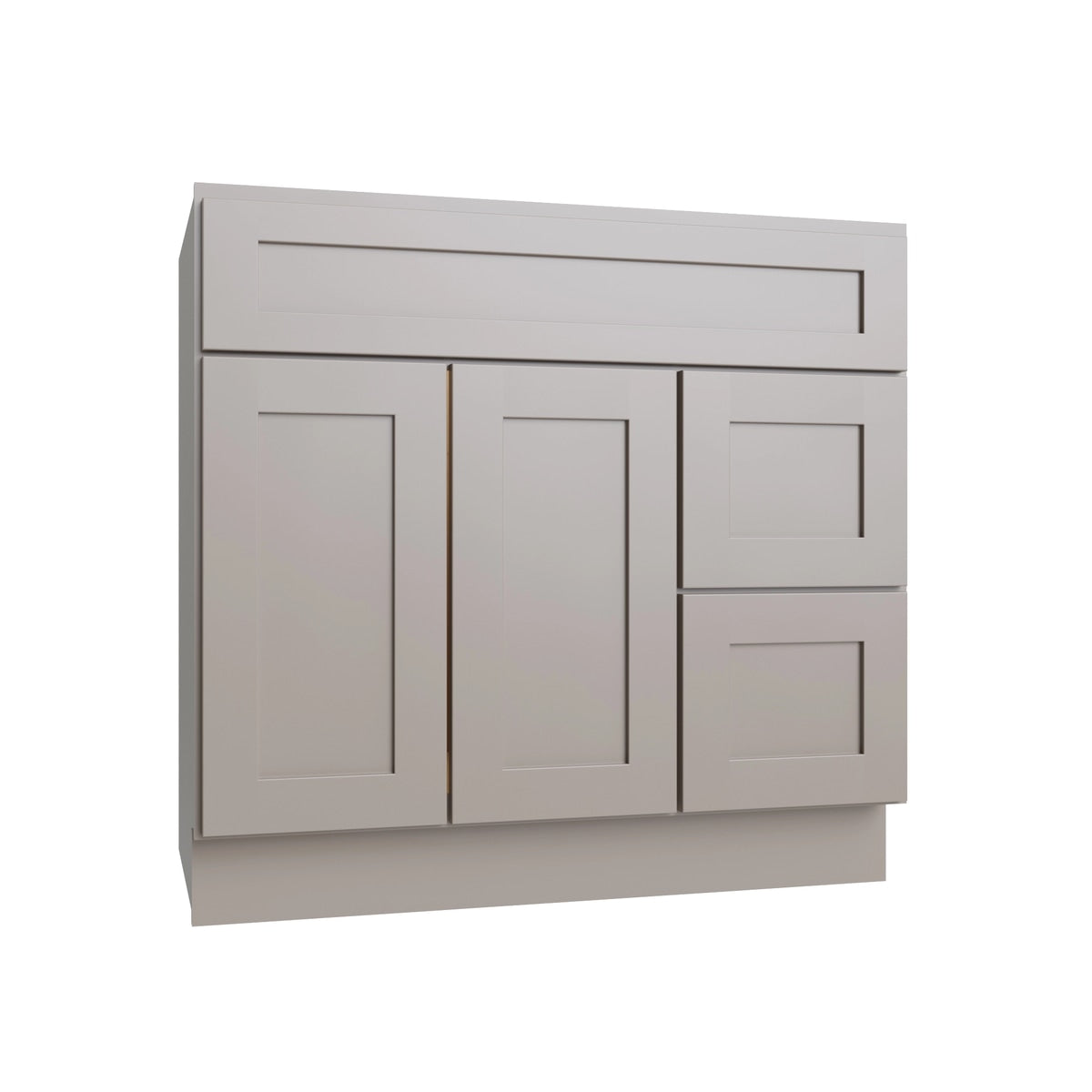 Shaker Dune vanity sink base - right configuration, 36" W x 34.5" H x 21" D, ViaWood Cabinets item VSBDR36