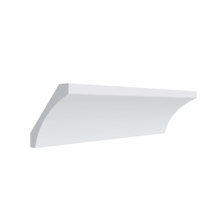 Shaker White cove crown molding, 96" W x 4.25" H x 2.75" D, ViaWood Cabinets item COM8