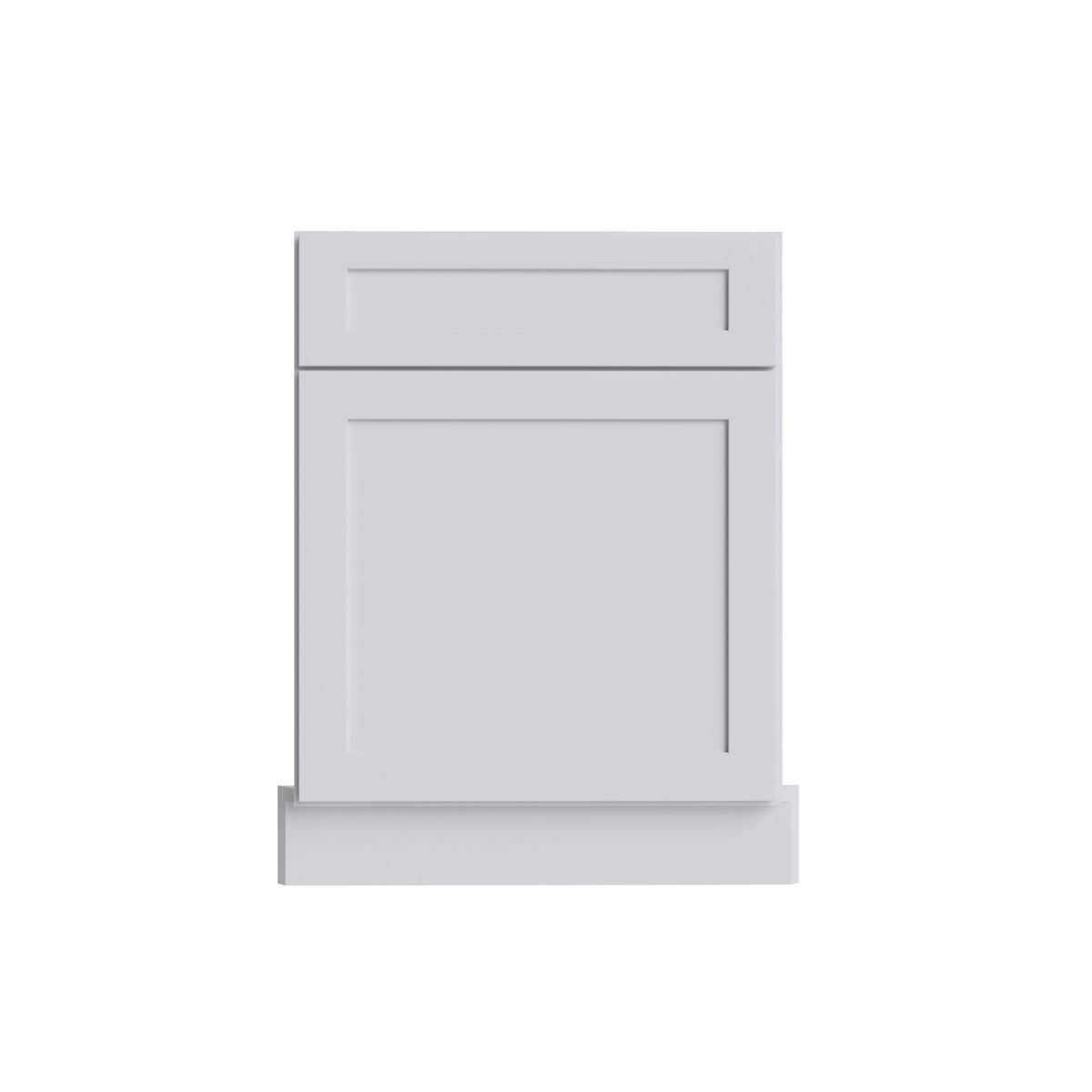 Shaker White corner sink front, 27" W x 34.5" H x 2" D, ViaWood Cabinets item CSF42