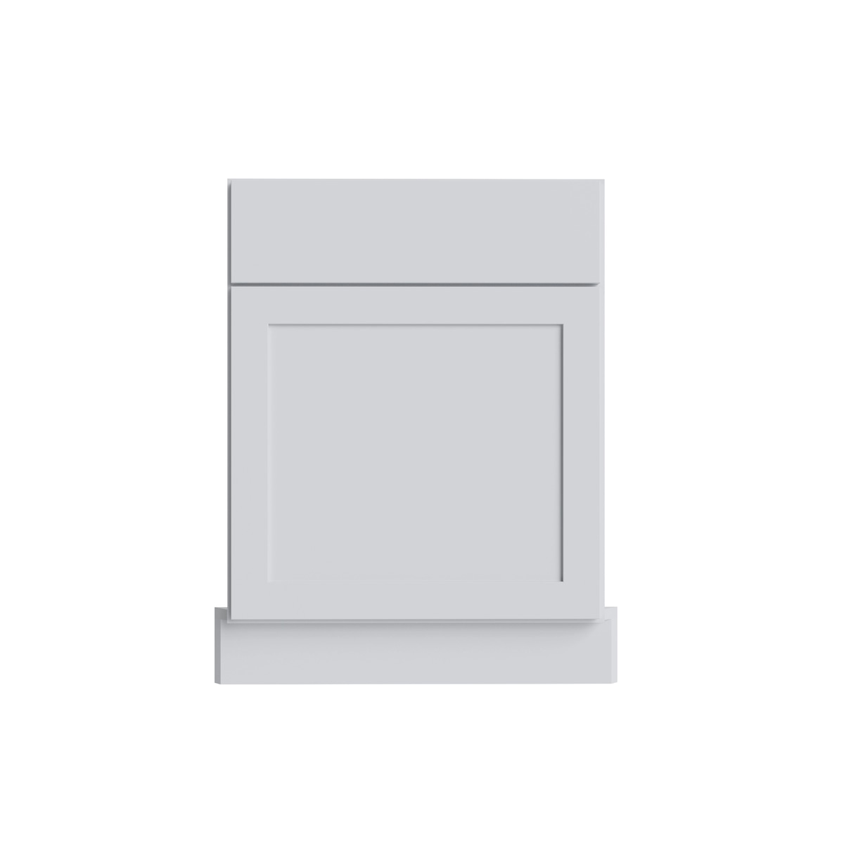 Slab White corner sink front, 27" W x 34.5" H x 2" D, ViaWood Cabinets item CSF42