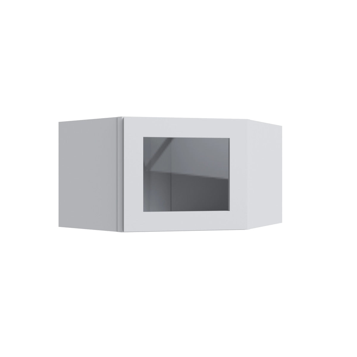 Shaker White corner wall cabinet with glass, 24" W x 15" H x 12" D, ViaWood Cabinets item CWS2415