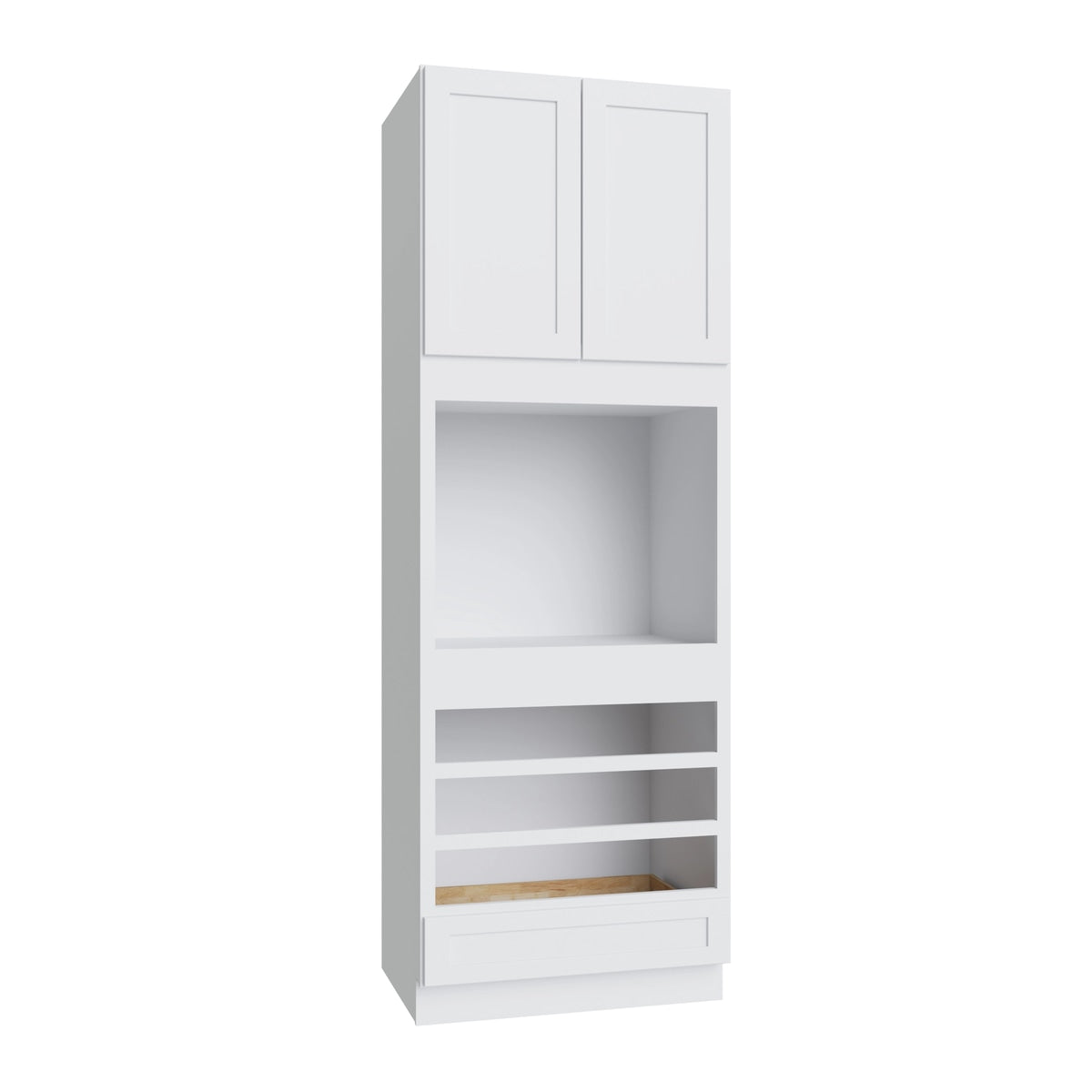 Shaker White oven cabinet, 33" W x 96" H x 24" D, ViaWood Cabinets item OC3396