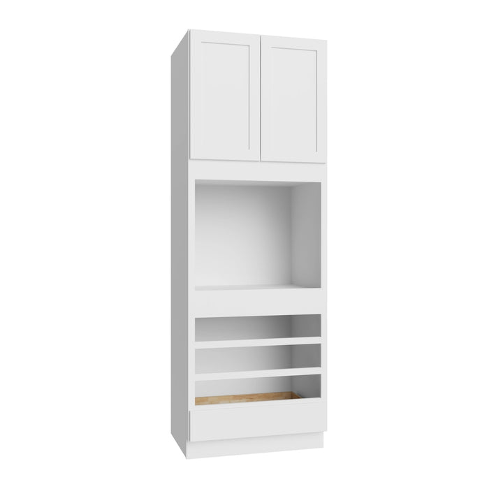 Slab White oven cabinet, 33" W x 96" H x 24" D, ViaWood Cabinets item OC3396