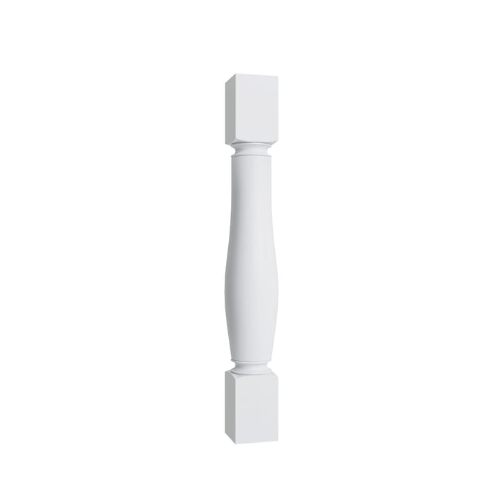 Shaker White 5-inch turned post, 5" W x 35.5" H x 5" D, ViaWood Cabinets item TPOSTP5