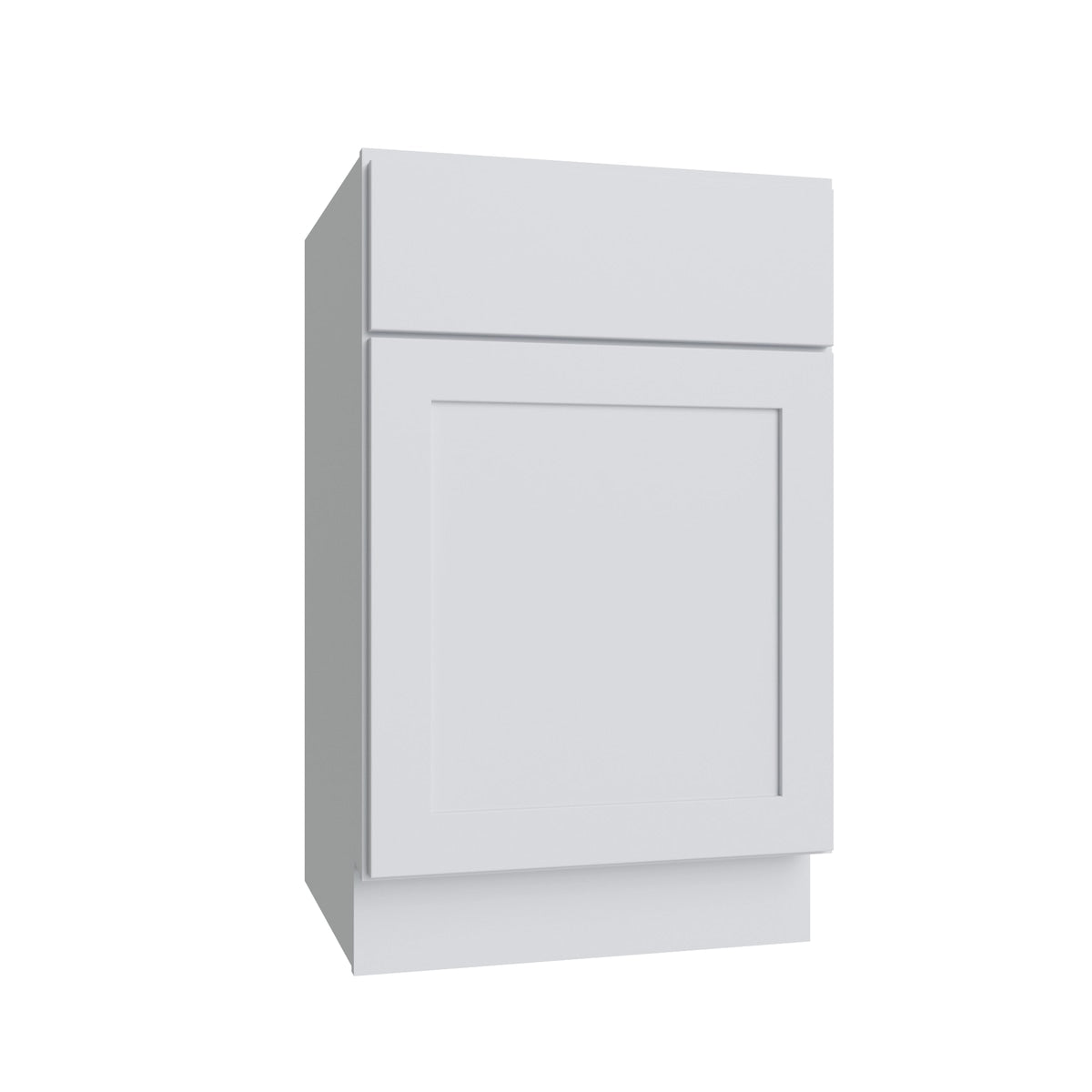 Slab White single door vanity, 21" W x 34.5" H x 21" D, ViaWood Cabinets item V21