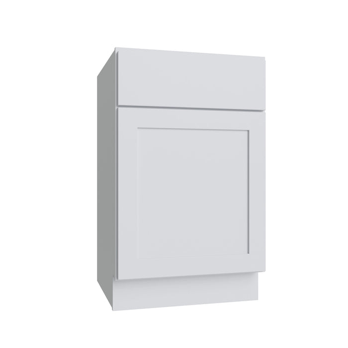Slab White single door vanity, 21" W x 34.5" H x 21" D, ViaWood Cabinets item V21