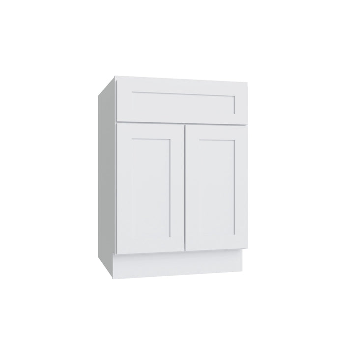 Shaker White double door vanity, 24" W x 34.5" H x 21" D, ViaWood Cabinets item V24-2
