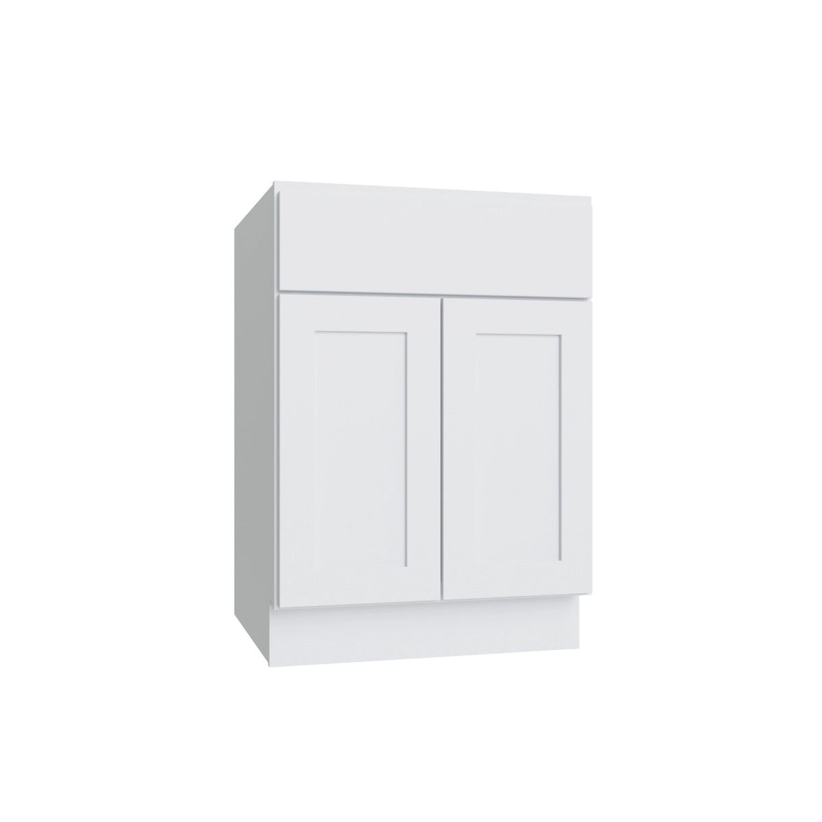 Slab White double door vanity, 24" W x 34.5" H x 21" D, ViaWood Cabinets item V24-2
