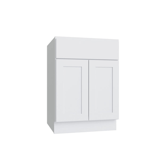 Slab White double door vanity, 24" W x 34.5" H x 21" D, ViaWood Cabinets item V24-2