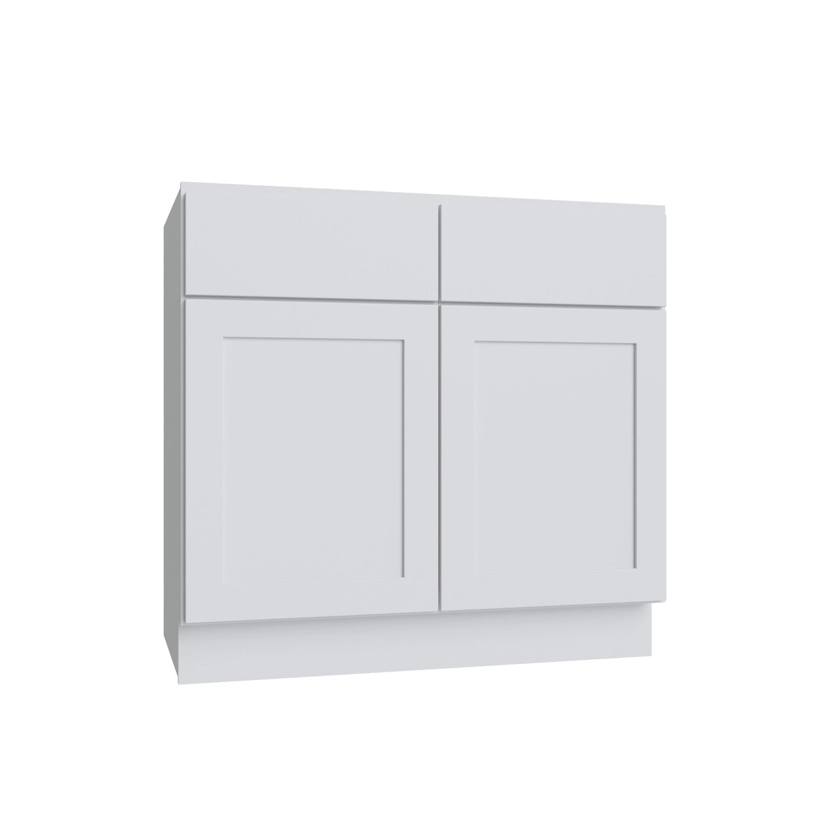 Slab White double door vanity, 33" W x 34.5" H x 21" D, ViaWood Cabinets item V33