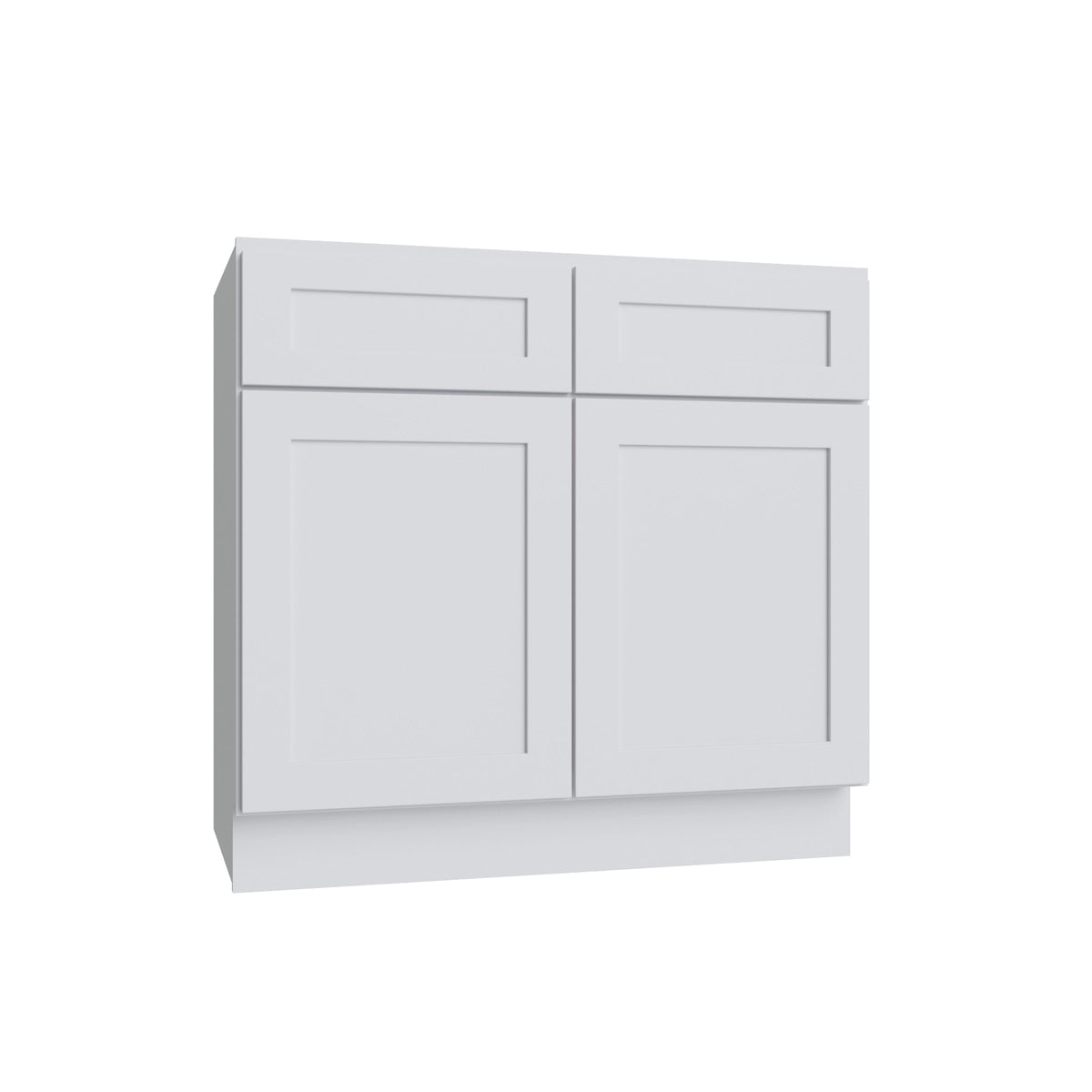 Shaker White double door vanity, 36" W x 34.5" H x 21" D, ViaWood Cabinets item V36