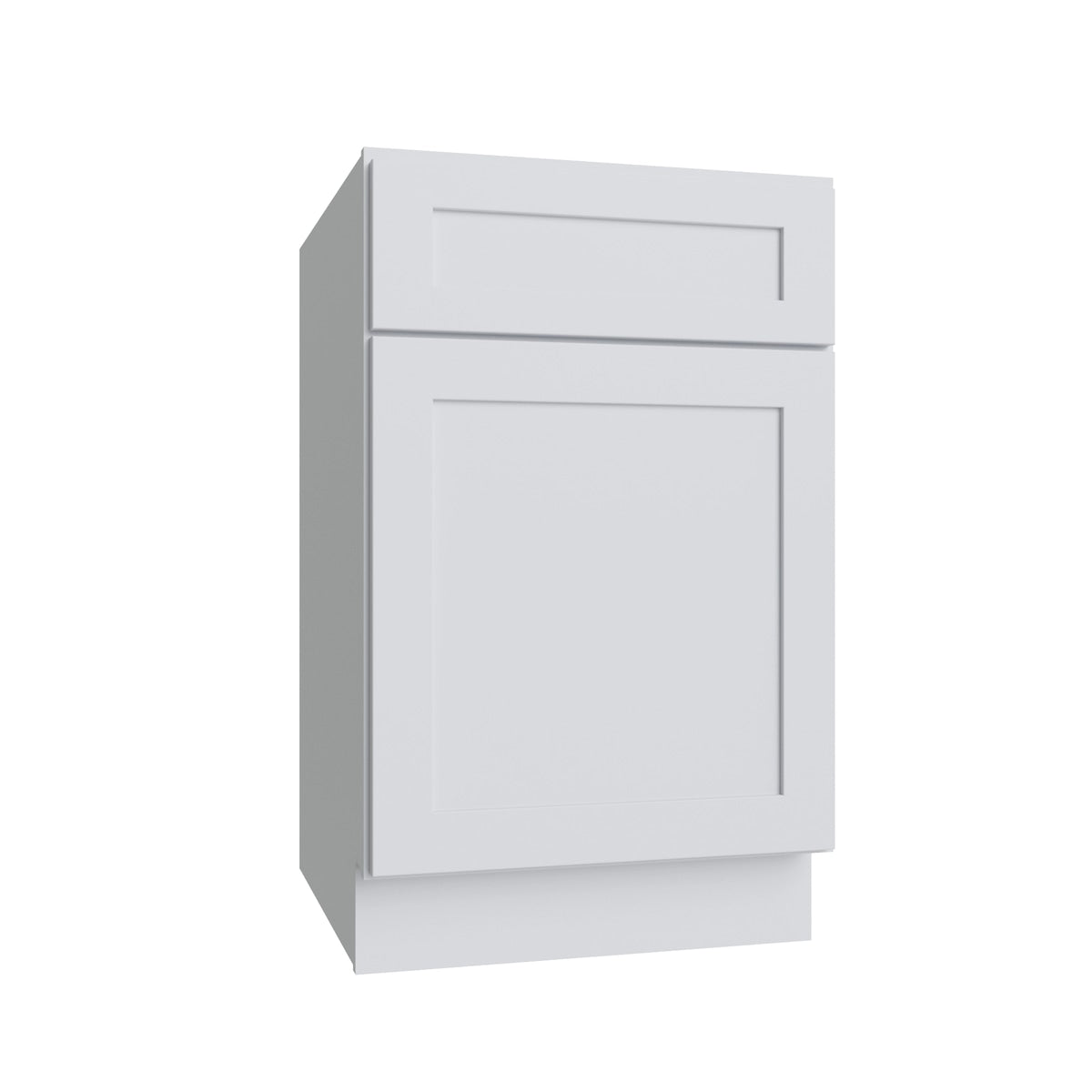 Shaker White single door vanity base, 15" W x 34.5" H x 21" D, ViaWood Cabinets item VB15