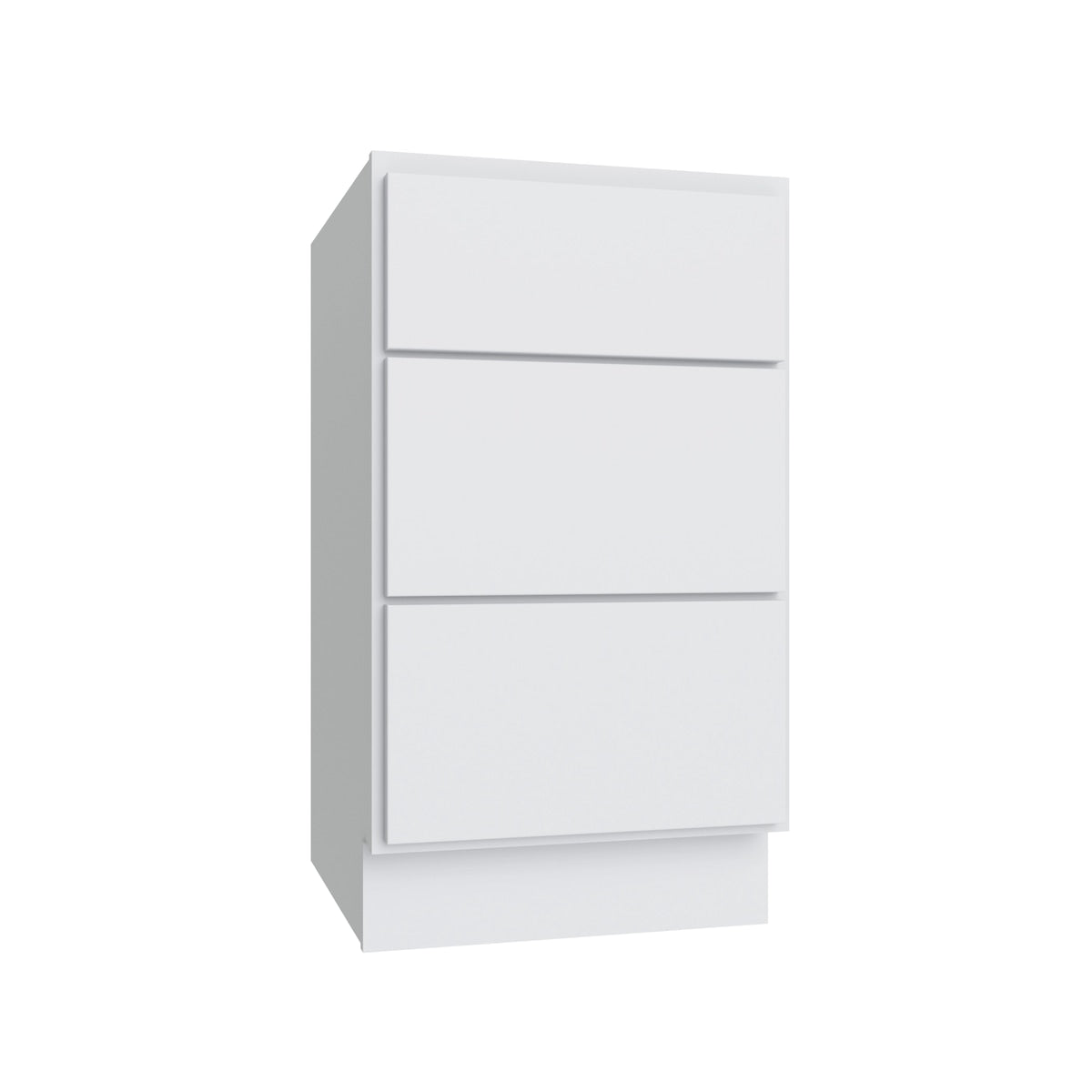 Slab White ada reduced height vanity drawer base, 12" W x 32.5" H x 21" D, ViaWood Cabinets item VDB12-RH