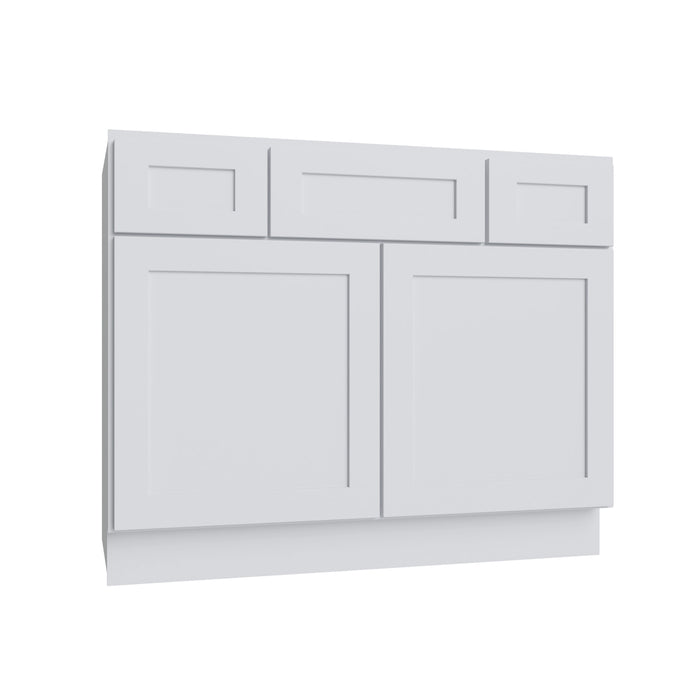 Shaker White vanity sink base, 42" W x 34.5" H x 21" D, ViaWood Cabinets item VSB42