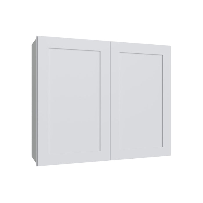 Shaker White double door wall cabinet, 24" W x 30" H x 12" D, ViaWood Cabinets item W2430-2