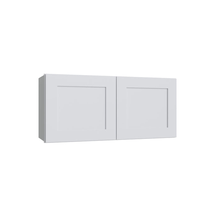 Shaker White double door wall cabinet, 30" W x 21" H x 12" D, ViaWood Cabinets item W3021