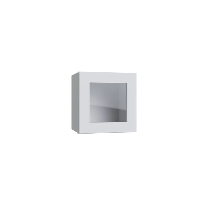 Shaker White wall cabinet with glass, 21" W x 15" H x 12" D, ViaWood Cabinets item WS2115