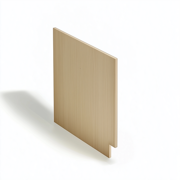 Unfinished Euro White Oak Base Side Panel - Left Finished (Item UWO-ACC-BASESIDEPANEL-LEFTFINISHED), Left Finished, ViaWood Cabinets