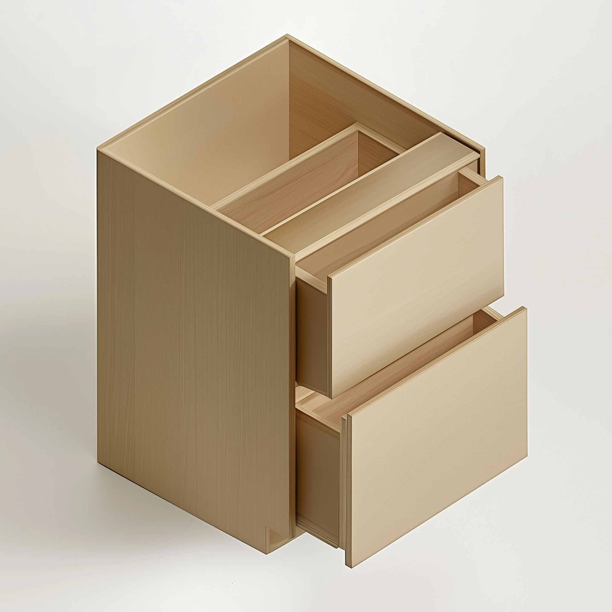 Unfinished Euro White Oak Double Drawer Base Cabinet - 18 W x 34.5 H x 24 D (Item UWO-BASE-DOUBLEDRAWERBASECABINET-18WX345HX24D), 18" W x 34.5" H x 24" D, ViaWood Cabinets
