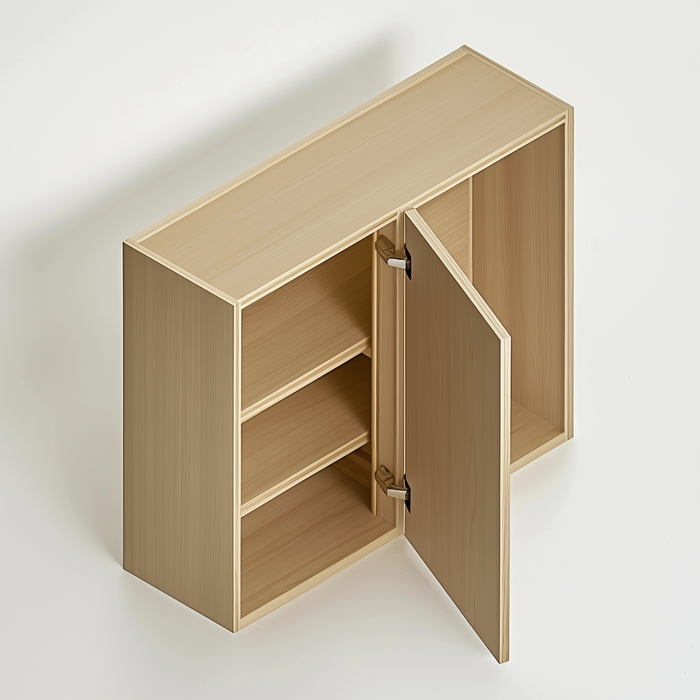 Unfinished Euro White Oak Single Door Blind Corner Wall Cabinet - W 33 x H 36 x D 12 Left Blind (Item UWO-WALL-SINGLEDOORBLINDCORNERWAL-W33XH36XD12LEFTBLIND), W 33 x H 36 x D 12 Left Blind, ViaWood Cabinets