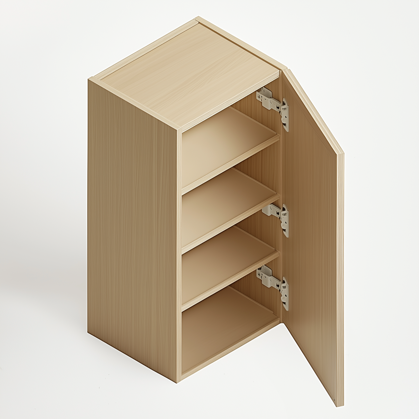 Unfinished Euro White Oak Single Door Wall Cabinet - 12W x 36H x 12D Right (Item UWO-WALL-SINGLEDOORWALLCABINET-12WX36HX12DRIGHT), 12" W x 36" H x 12" D, ViaWood Cabinets
